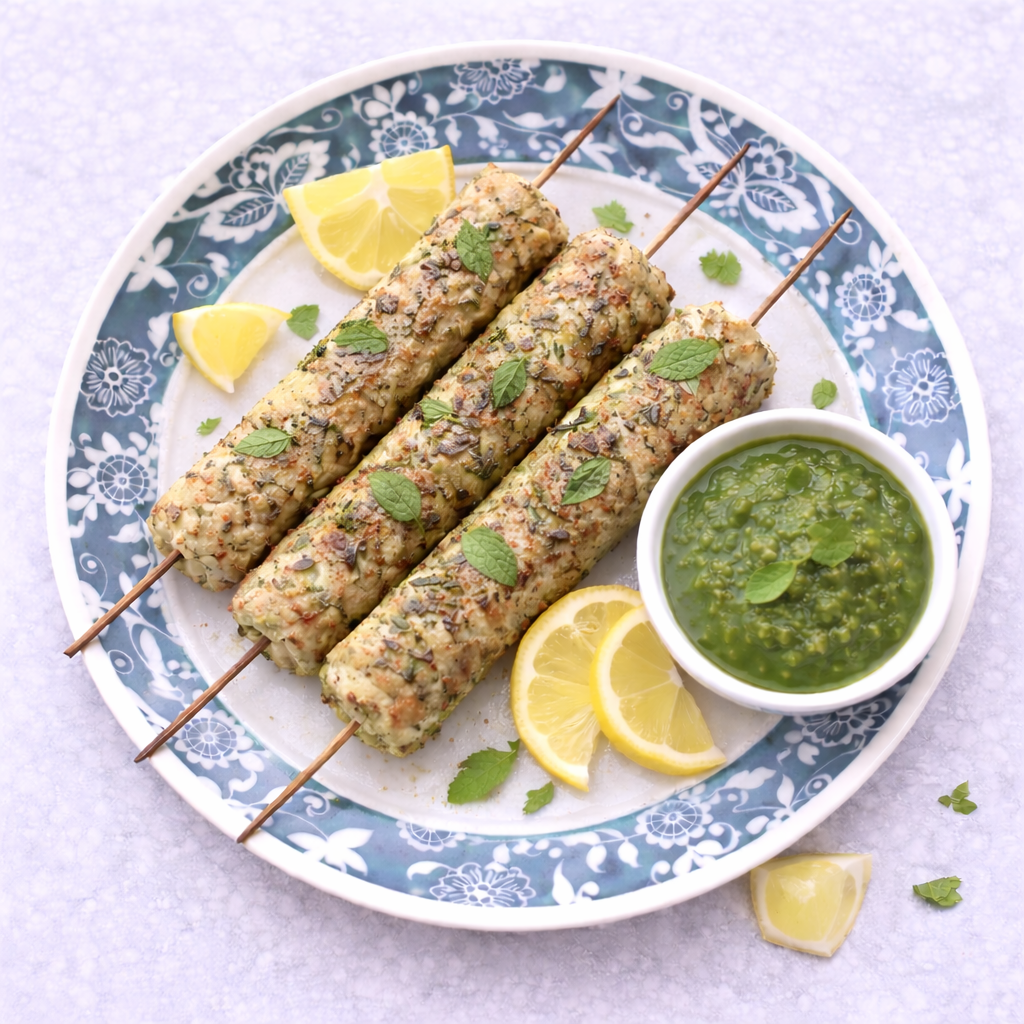 Black Pepper Chicken Seekh Kebab
